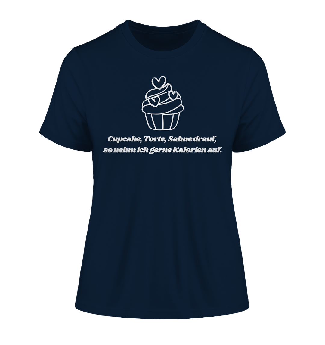 Cupcake, Torte, Sahne drauf... - Fitted Ladies Organic Shirt