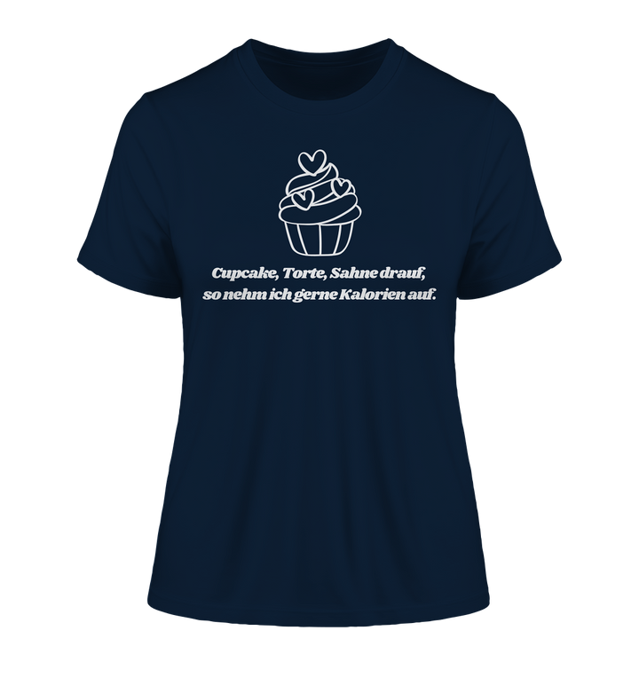 Cupcake, Torte, Sahne drauf... - Fitted Ladies Organic Shirt