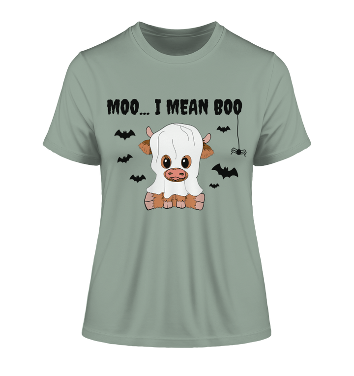 Moo... / Halloween - Fitted Ladies Organic Shirt