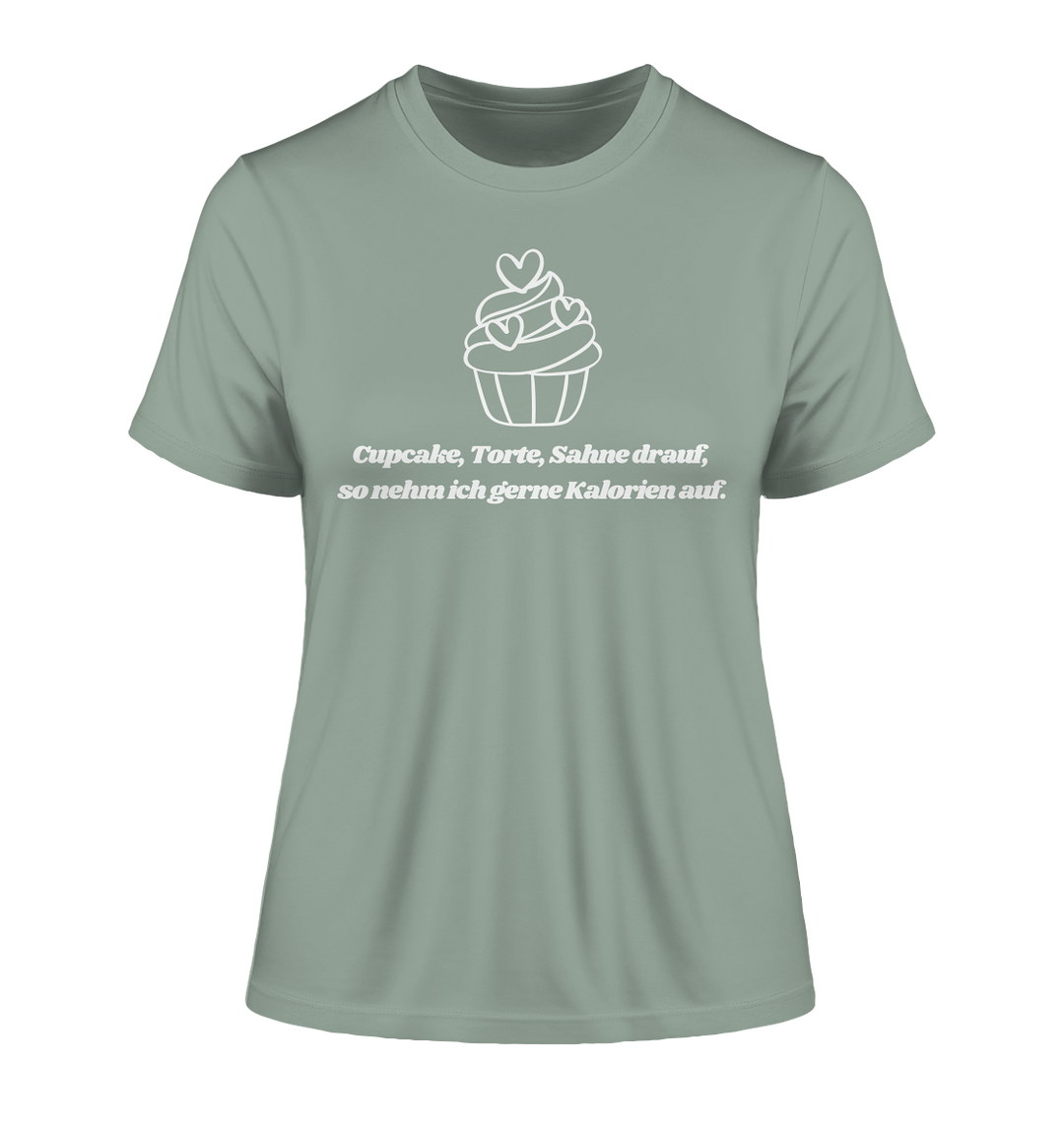 Cupcake, Torte, Sahne drauf... - Fitted Ladies Organic Shirt