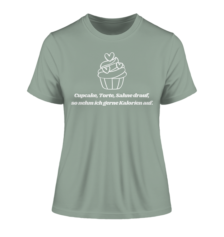 Cupcake, Torte, Sahne drauf... - Fitted Ladies Organic Shirt