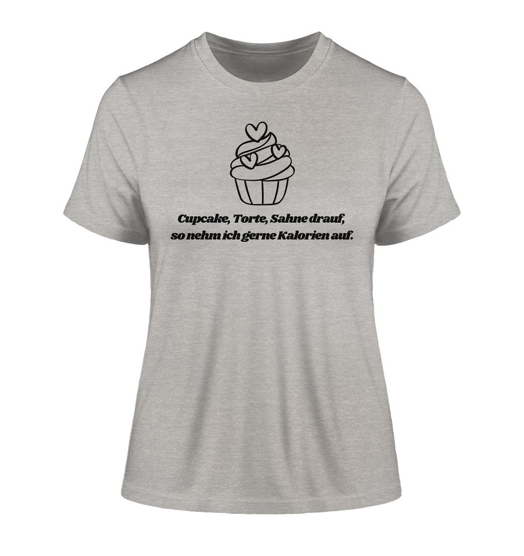 Cupcake, Torte, Sahne drauf... - Fitted Ladies Organic Shirt