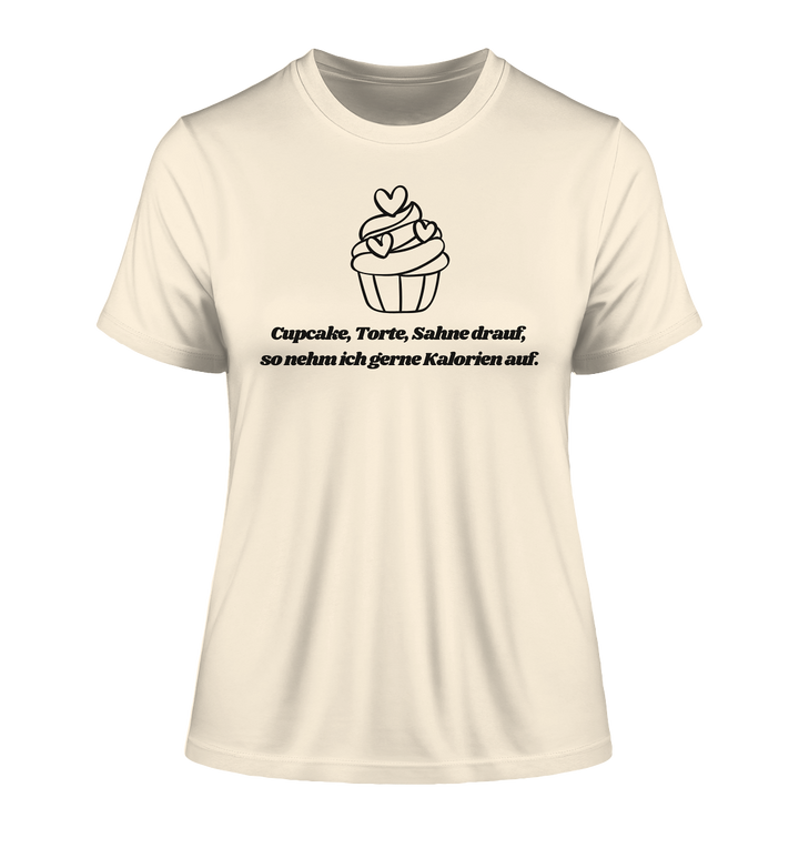 Cupcake, Torte, Sahne drauf... - Fitted Ladies Organic Shirt